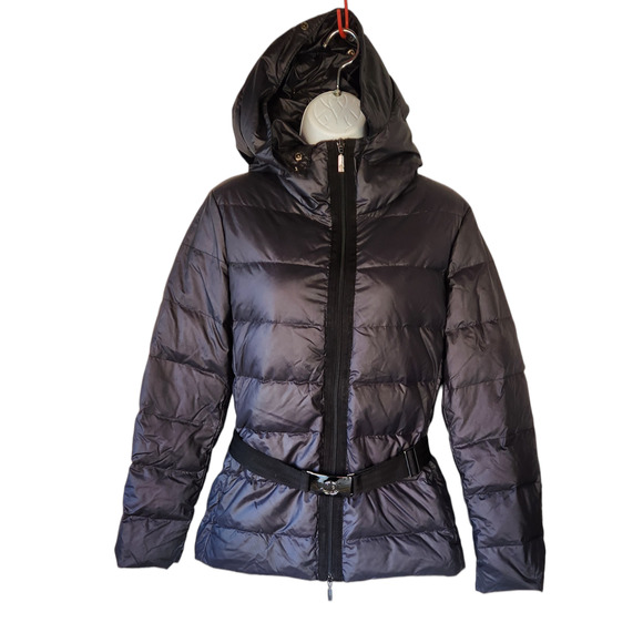 Moncler Black Belted Puffer Down Hooded Jacket 3